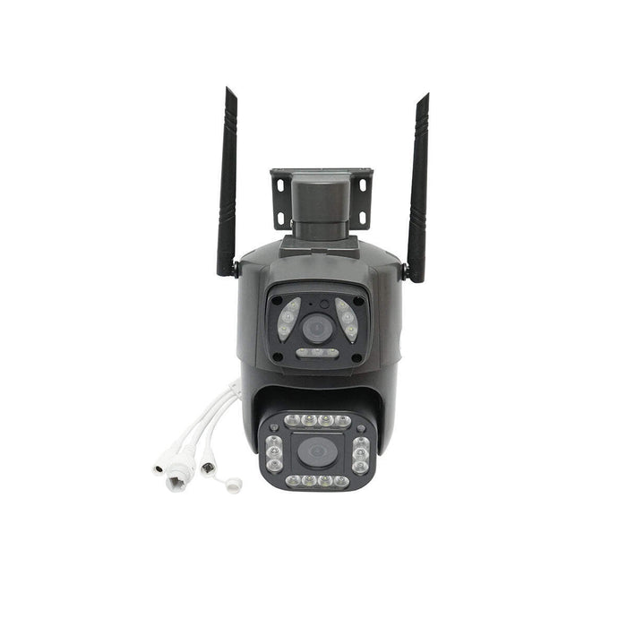 Telecamera di videosorveglianza a doppio obiettivo da 8 MP, 4G 1080P, PTZ con sensore di movimento, rilevamento umano e applicazione V380 Pro