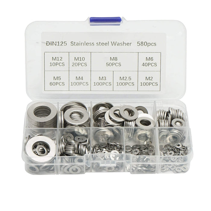 Set di 580 rondelle DIN125, M2-M12 Breckner Germany