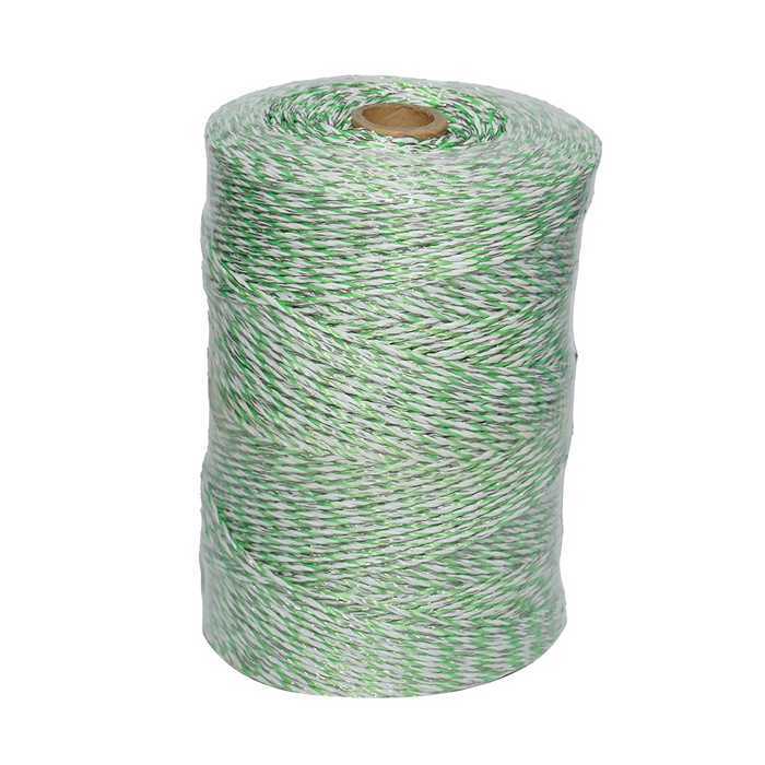 Filo per Recinto Elettrico, Lunghezza 500 mt, Ø3mm. 6x0.3mm. SS, 0.31 Ohm/m, colore Bianco/Verde, Recinzioni Elettriche Baisan