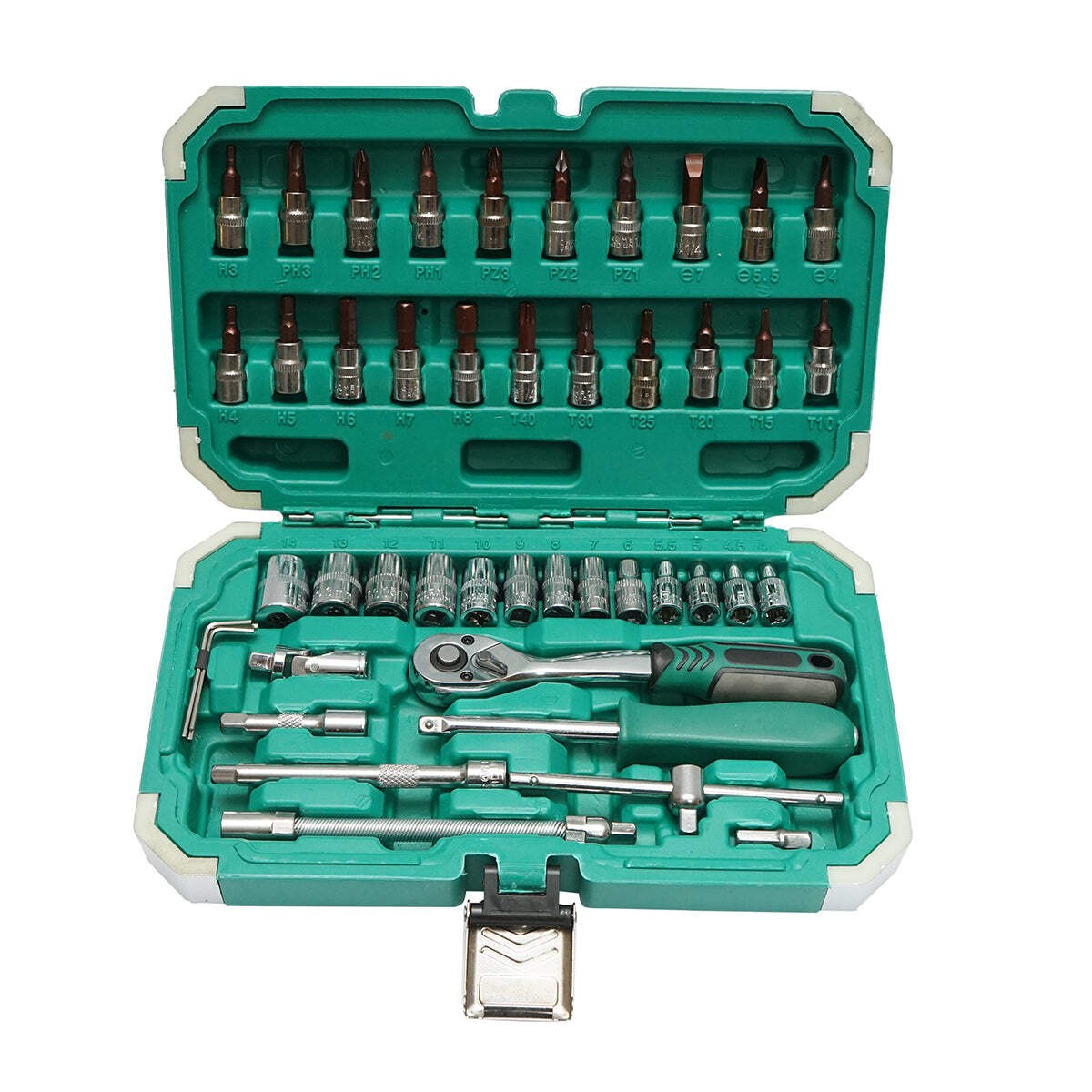 Set di chiavi a bussola, torx, esagonali con cricchetto 46 pezzi Breckner Germany