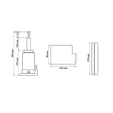 Cric a bottiglia idraulico 5 tonnellate Martinetto Idraulico Jack Bottiglia 5 Ton