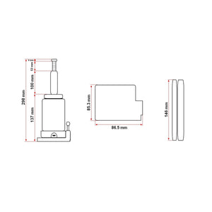 Cric a bottiglia idraulico 2 tonnellate Martinetto Idraulico Jack Bottiglia 2 Ton