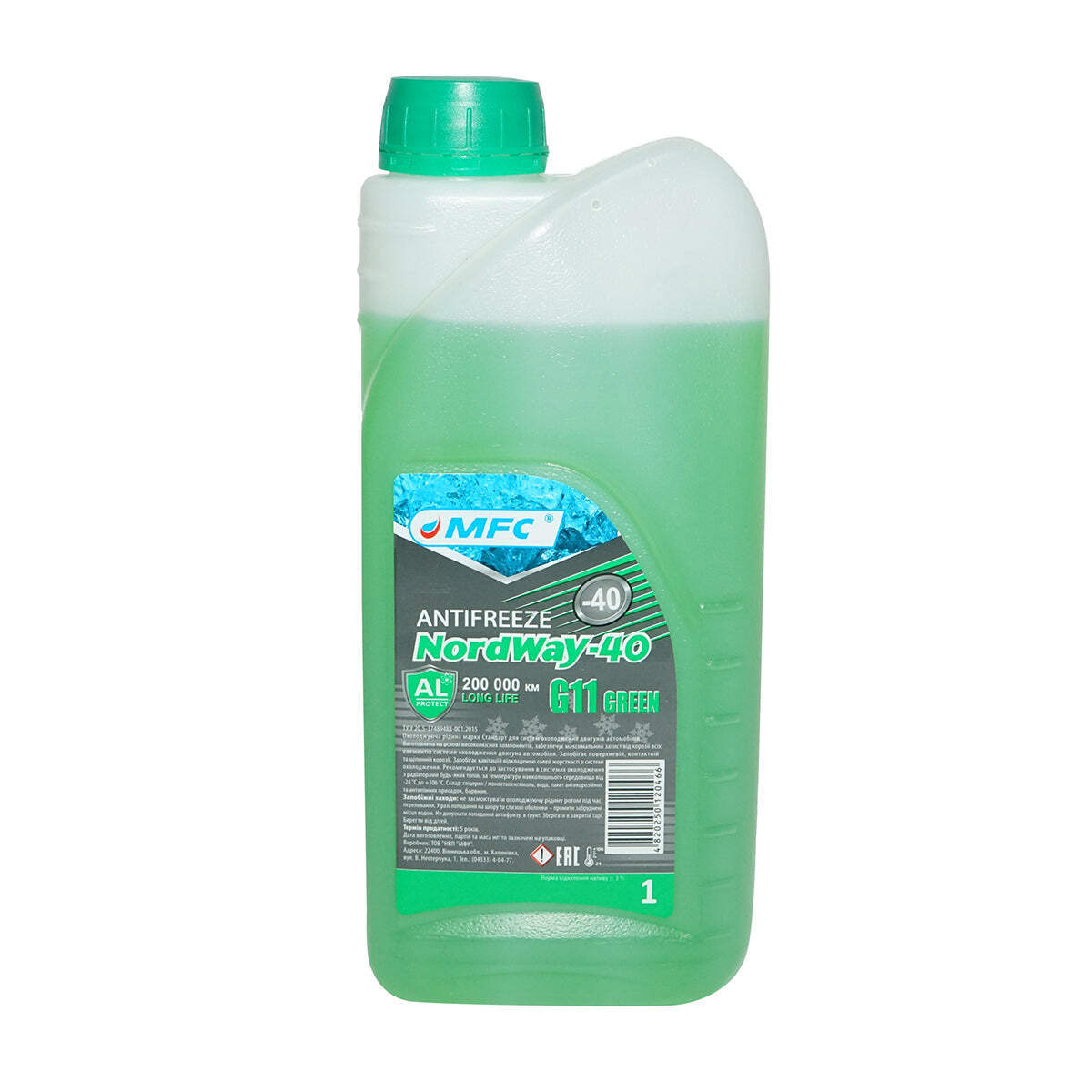 Antigelo G11 verde concentrato -40 gradi 0,87 Kg NordWay