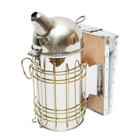 Alveare Fumatore Attrezzature Apicoltura Affumicatore per api in acciaio inox con Cilindro Con Scudo Termico e soffietto in pelle, 250 mm