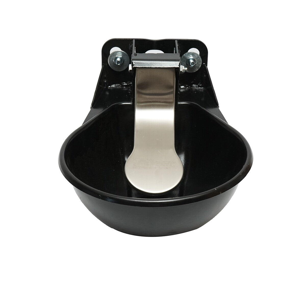 Abbeveratoio metallico 2,5L con linguetta in acciaio inox e accessori di fissaggio