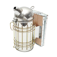 Alveare Fumatore Attrezzature Apicoltura Affumicatore per api in acciaio inox con Cilindro Con Scudo Termico e soffietto in pelle, 160 mm
