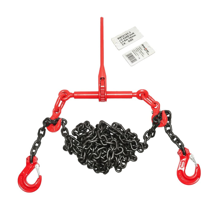 Catena di ancoraggio con tenditore a cricchetto, 6.3T, lunghezza 6m, spessore 10mm