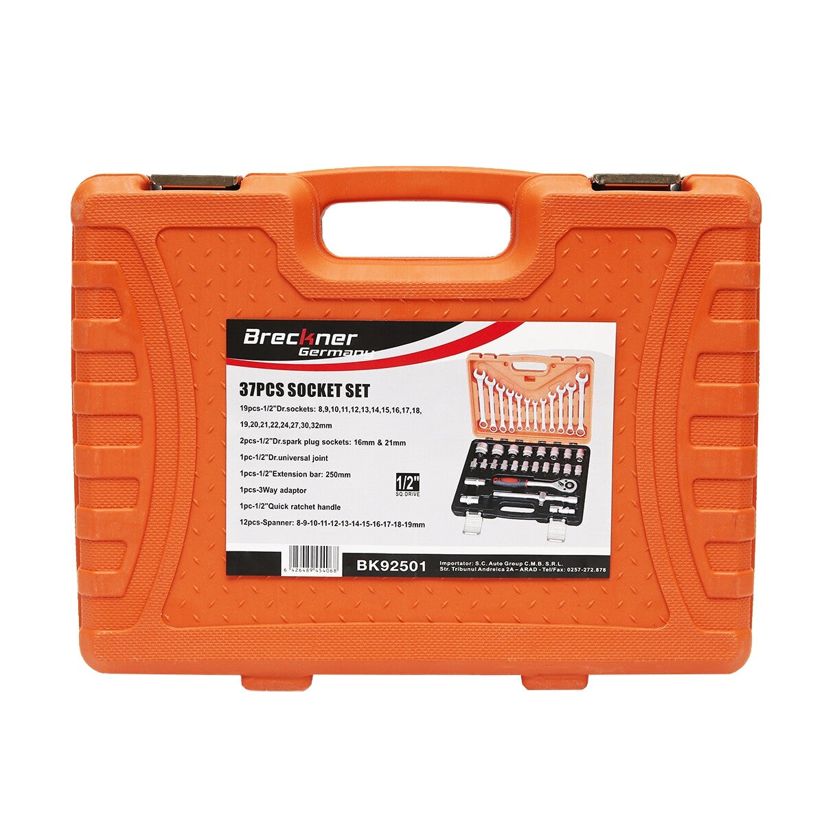 Set di chiavi a cricchetto bussola combinate 37 pezzi Set di chiavi 37 pezzi Breckner Germany