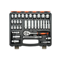 Set di Chiavi a Bussola con Cricchetto 61 Pezzi, Custodia Portatile, Set Chiavi con Cricchetto Bussola Cacciavite 61 pezzi Breckner Germany