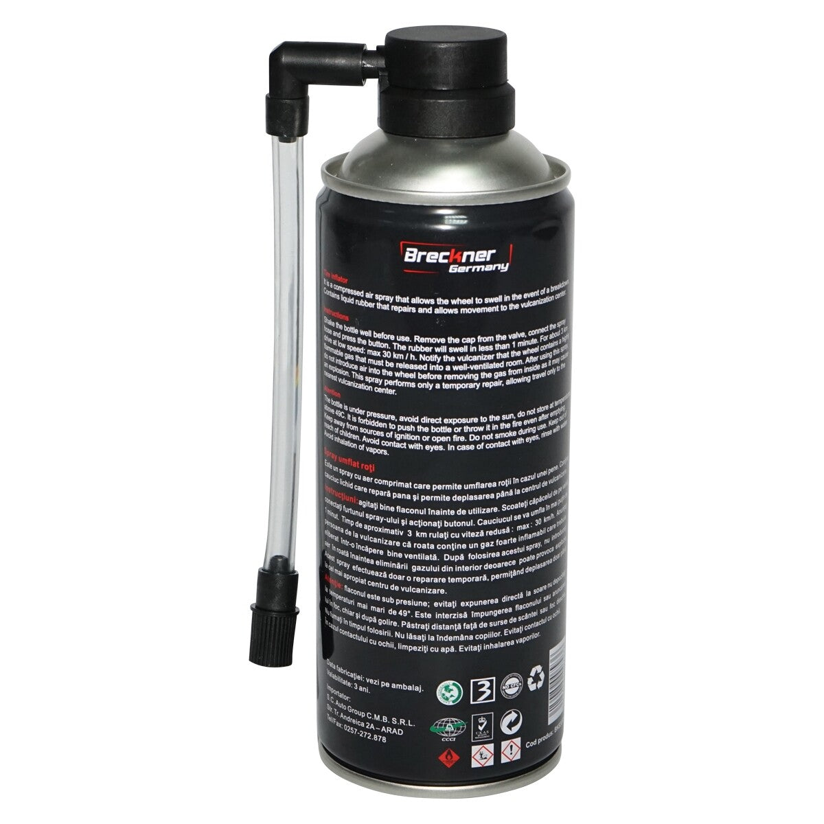 10 Gonfia e Ripara Le Gomme Forate di Auto e Moto, Spray gonfia gomme con Silicone per Riparazione forature