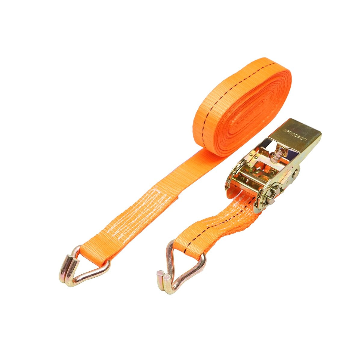 Cinghia di ancoraggio merci 6m x 25mm 800kg, Cinghia a cricchetto e gancio