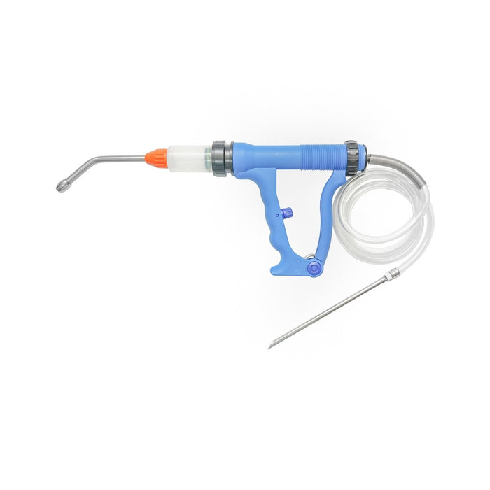 Siringa Continua Dosatore da 20 ml per Animali, Siringa Automatica, Tubo da 800 mm, Punta di Irrigazione da 100 mm, Plastica e Nylon