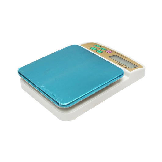 Bilancia da Cucina Digitale, 10 kg, Piattaforma in Vetro, Display LCD, Dimensioni 24 x 16,5 x 5,5 cm, Funzioni Tara, Spegnimento Automatico