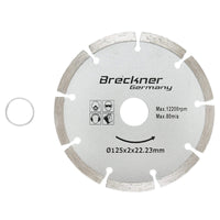 Disco diamantato segmentato 125x2x22.23mm per taglio a secco di calcestruzzo e ceramica Breckner Germany