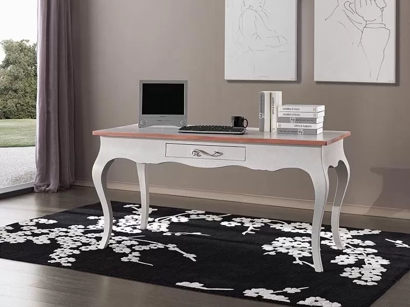 Scrivania 1 cassetto legno bianco bicolore 160x75x80 (170) - Mobili 2G