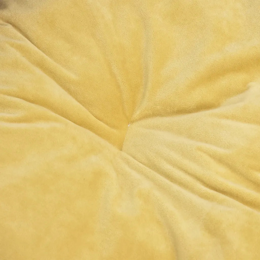 Lettino per Cani Nero e Giallo 99x89x21 cm Peluche e Similpelle cod mxl 41619