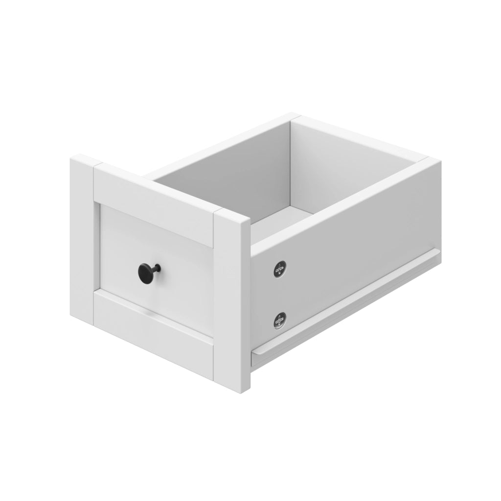 ISOLA CUCINA ESTENSIBILE 116-179,5 cm CON 3 CASSETTI BIANCA SU RUOTE