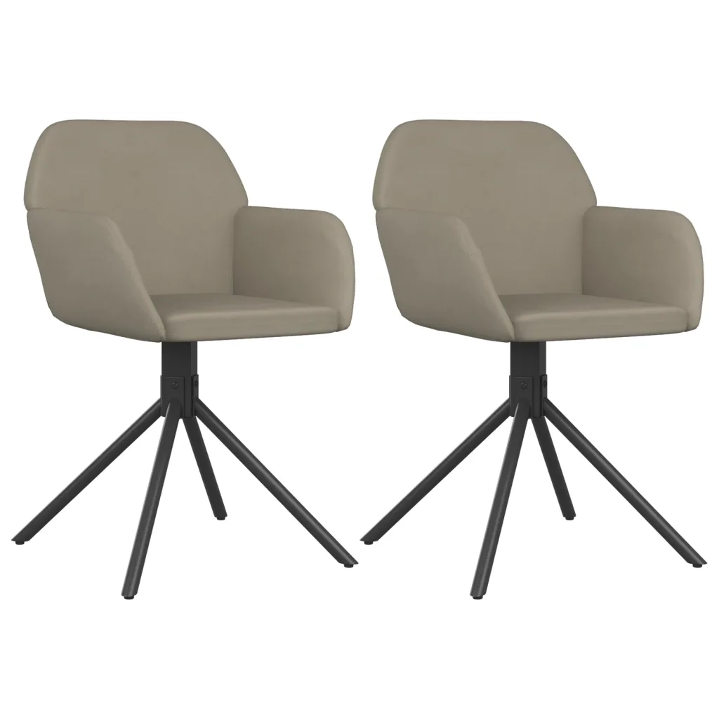 Sedie da Pranzo Girevoli 2 pz Grigio Chiaro in Velluto cod mxl 28199
