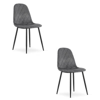 Valora DAPI CHAIR Velluto grigio scuro Design moderno x2
