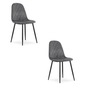 Valora DAPI CHAIR Velluto grigio scuro Design moderno x2