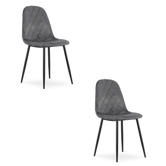 Valora DAPI CHAIR Velluto grigio scuro Design moderno x2