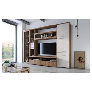 PARETE HERCULES 270X50XH213CM NOCE / SPATOLATO