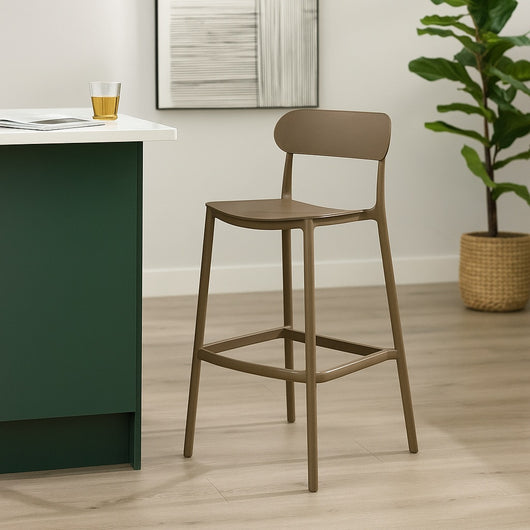 SGABELLO ELIA 48,5X37XH102CM BEIGE KHAKI.