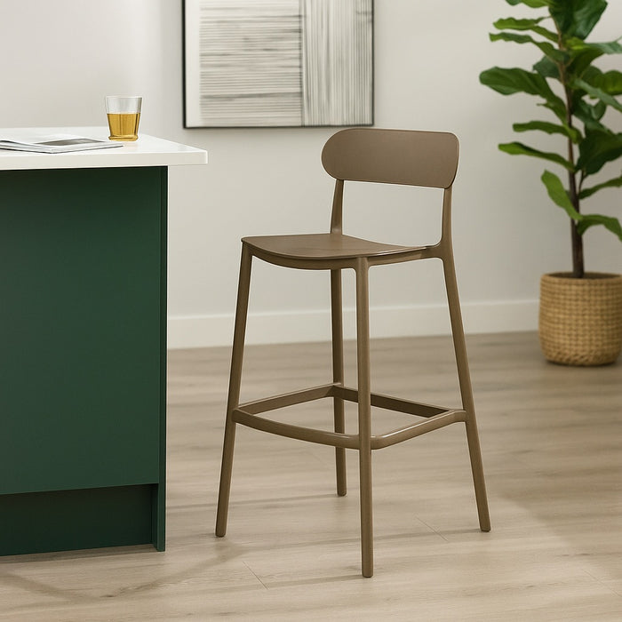 SGABELLO ELIA 48,5X37XH102CM BEIGE KHAKI.