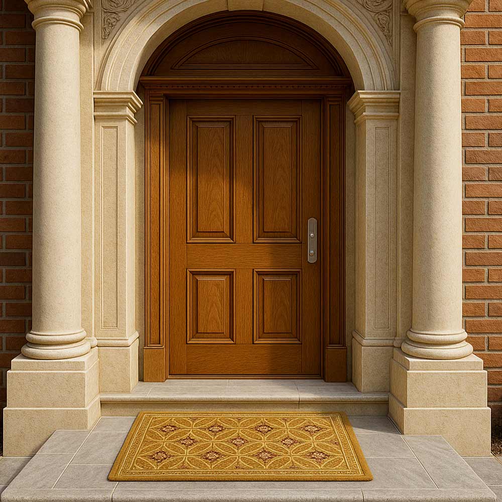 Zerbino classico rettangolare in cocco fantasia cerchi cm 45 x cm 75