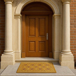 Zerbino classico rettangolare in cocco fantasia cerchi cm 45 x cm 75