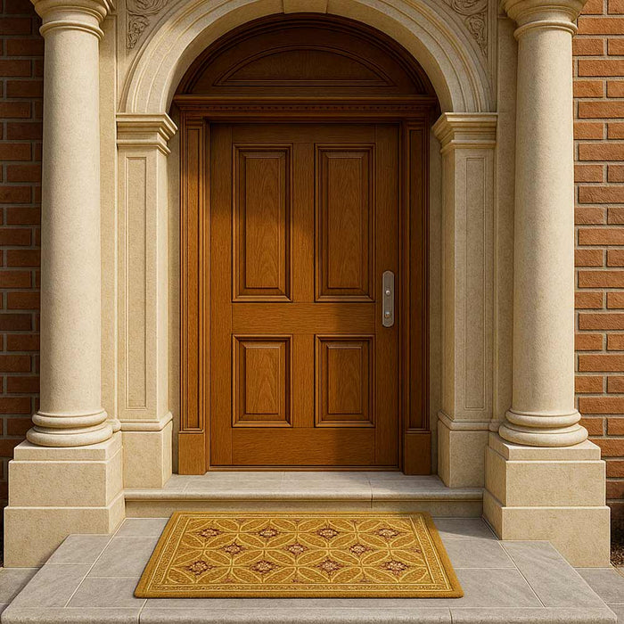 Zerbino classico rettangolare in cocco fantasia cerchi cm 45 x cm 75