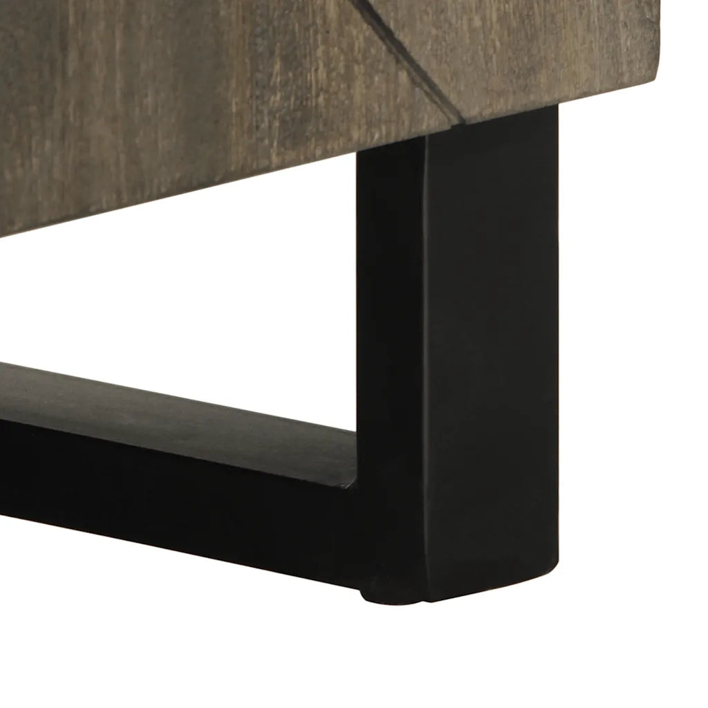 Mobile Porta TV Nero 105x33x46 cm in Legno Massello di Mango