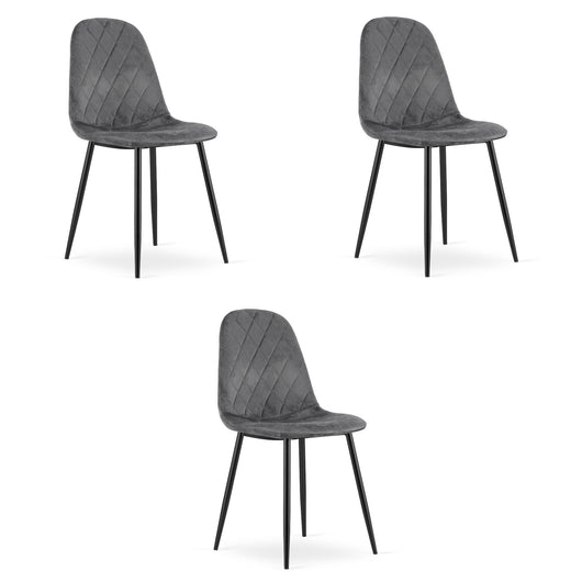 Valora DAPI CHAIR Velluto grigio scuro Design moderno x3