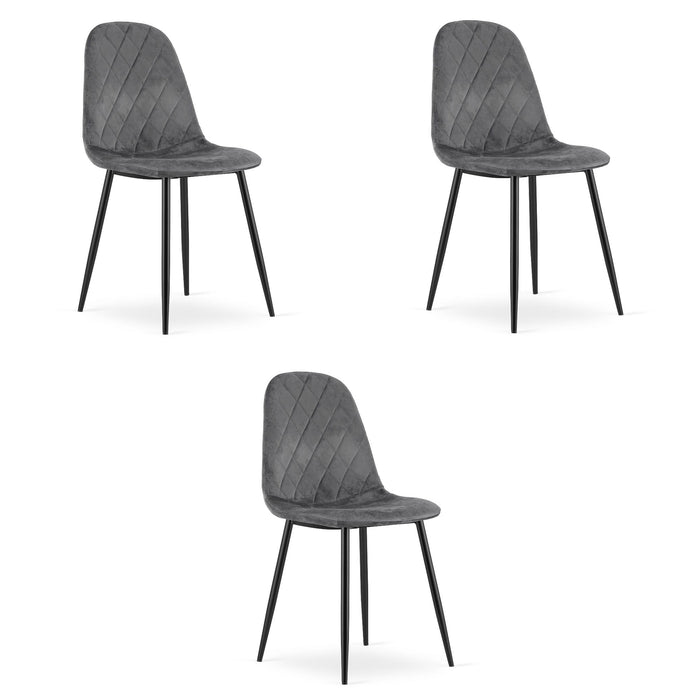 Valora DAPI CHAIR Velluto grigio scuro Design moderno x3