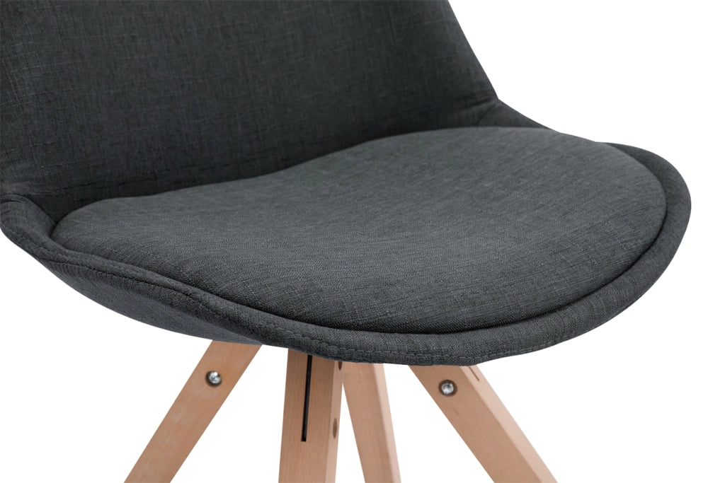 Set di 4 sedie per visitatori Toulouse Fabric Square grigio scuro,natura