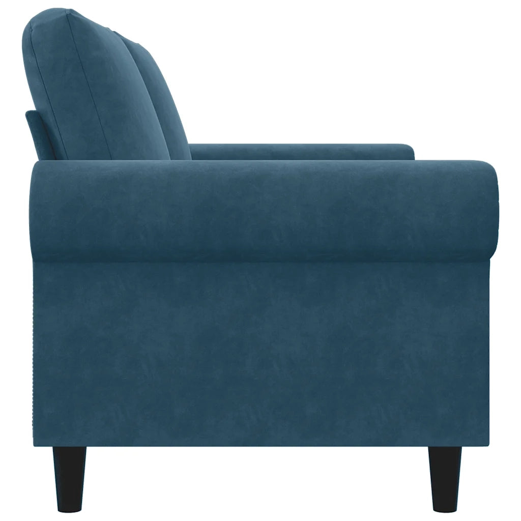 Divano | Divano da soggiorno | Sofa a 2 Posti Blu 140 cm in Velluto