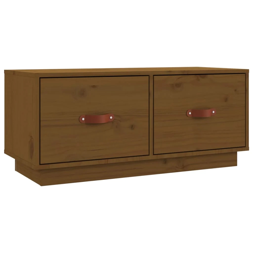 Mobile TV multimediale scaffale TV credenza TV sala da pranzo soggiorno camera da letto color miele 80 x 34 x 35 cm legno di pino massiccio marrone 02_0027720