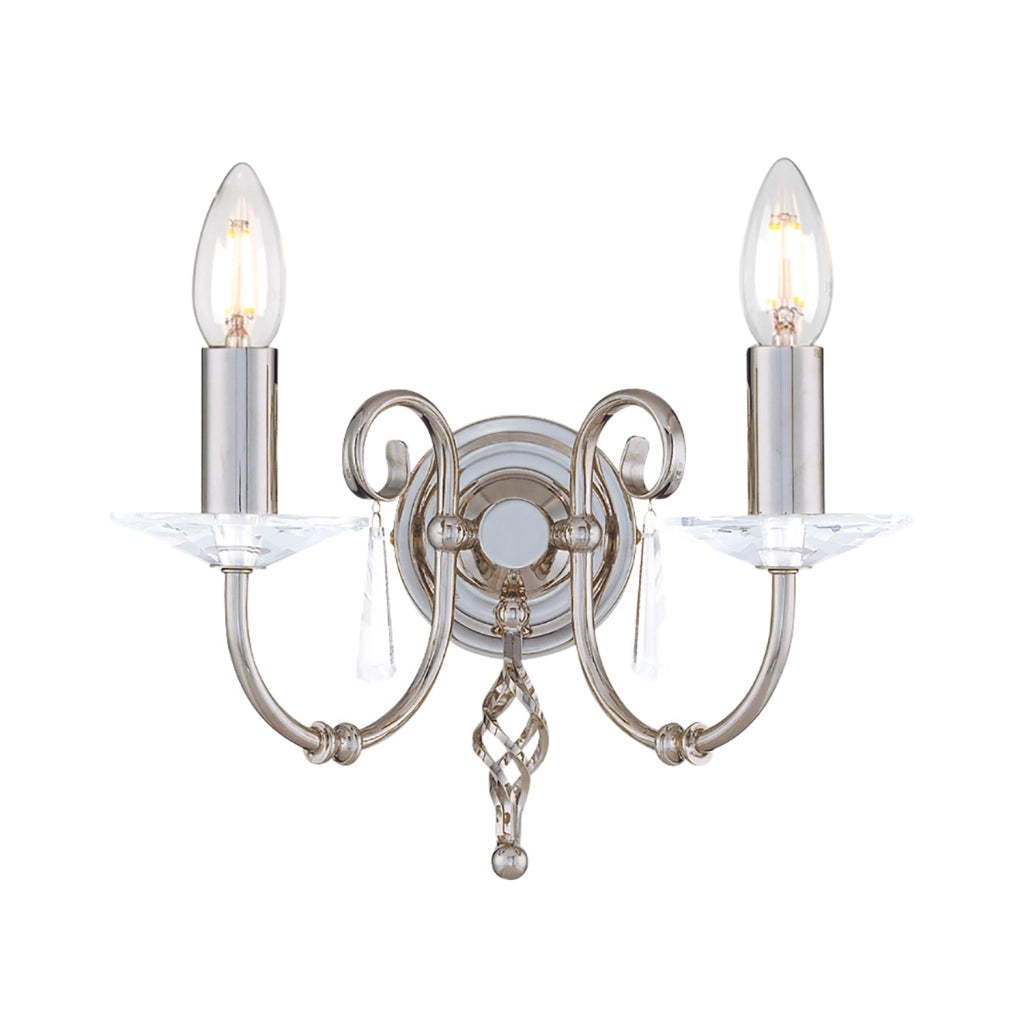 Applique Classica Aegean Acciaio Nichel Lucido 2 Luci E14