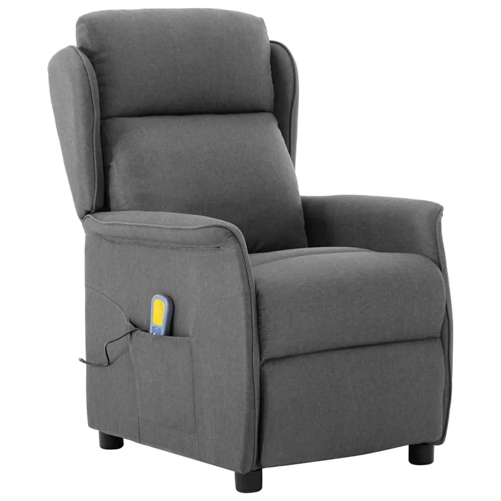 Poltrona | Sedia da massaggio Grigio chiaro 93.5 x 67.5 x 101.5 cm Tessuto