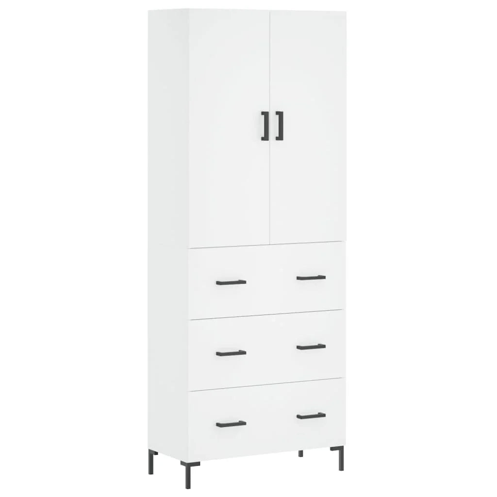 Buffet credenza cassettiera mobiletto mobile contenitore organizer cucina soggiorno salotto alto 69,5 x 34 x 180 cm legno ingegnerizzato bianco 02_0032649
