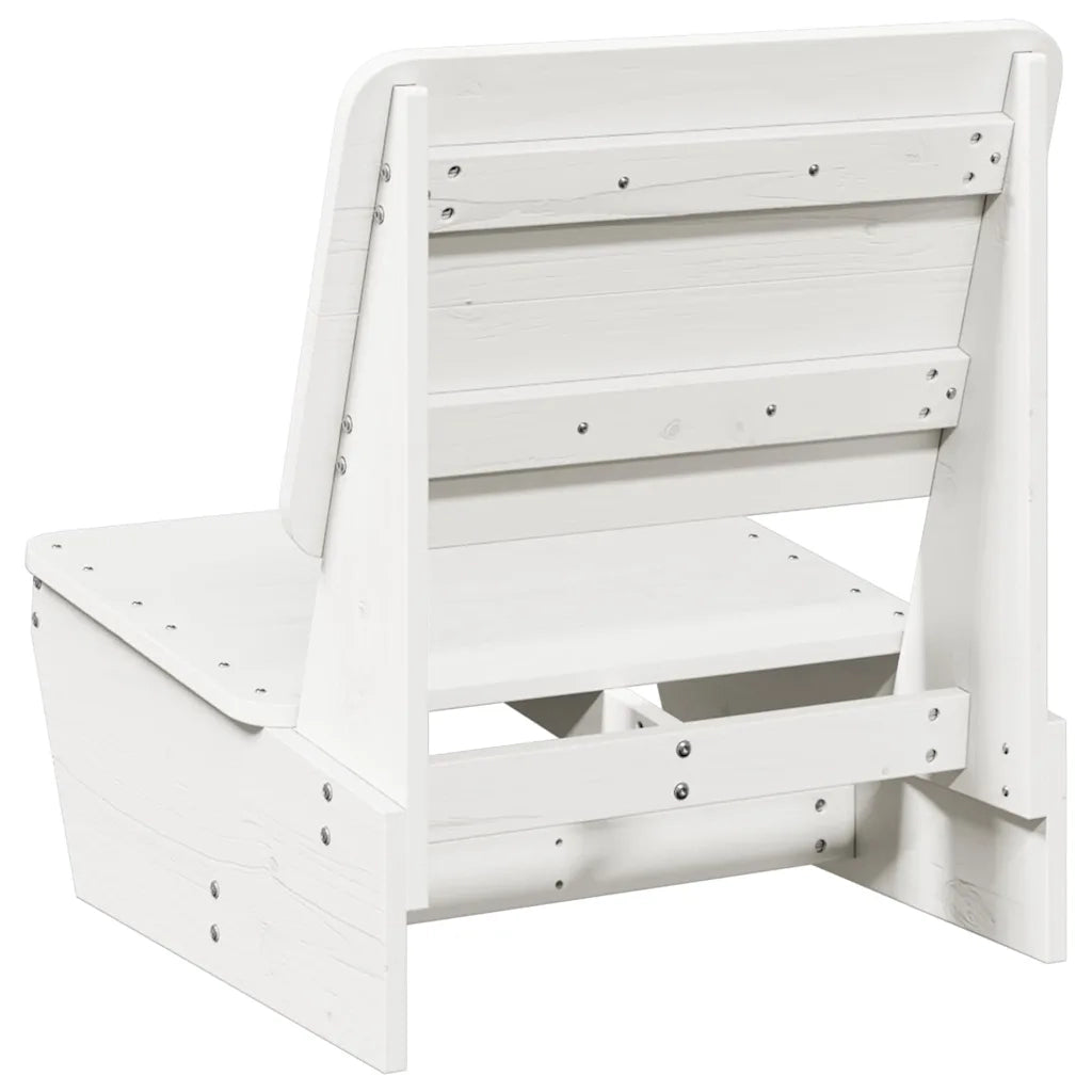 Sedie da Giardino 2 pz Bianche Legno Massello di Pino 859313