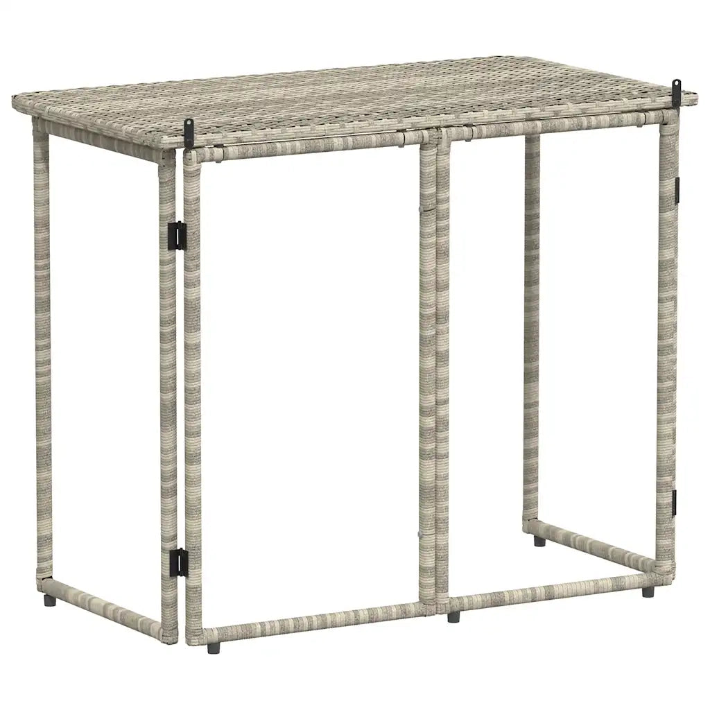 Tavolo Giardino | Tavolino da esterno Pieghevole Grigio Chiaro 90x51x75 cm Polyrattan