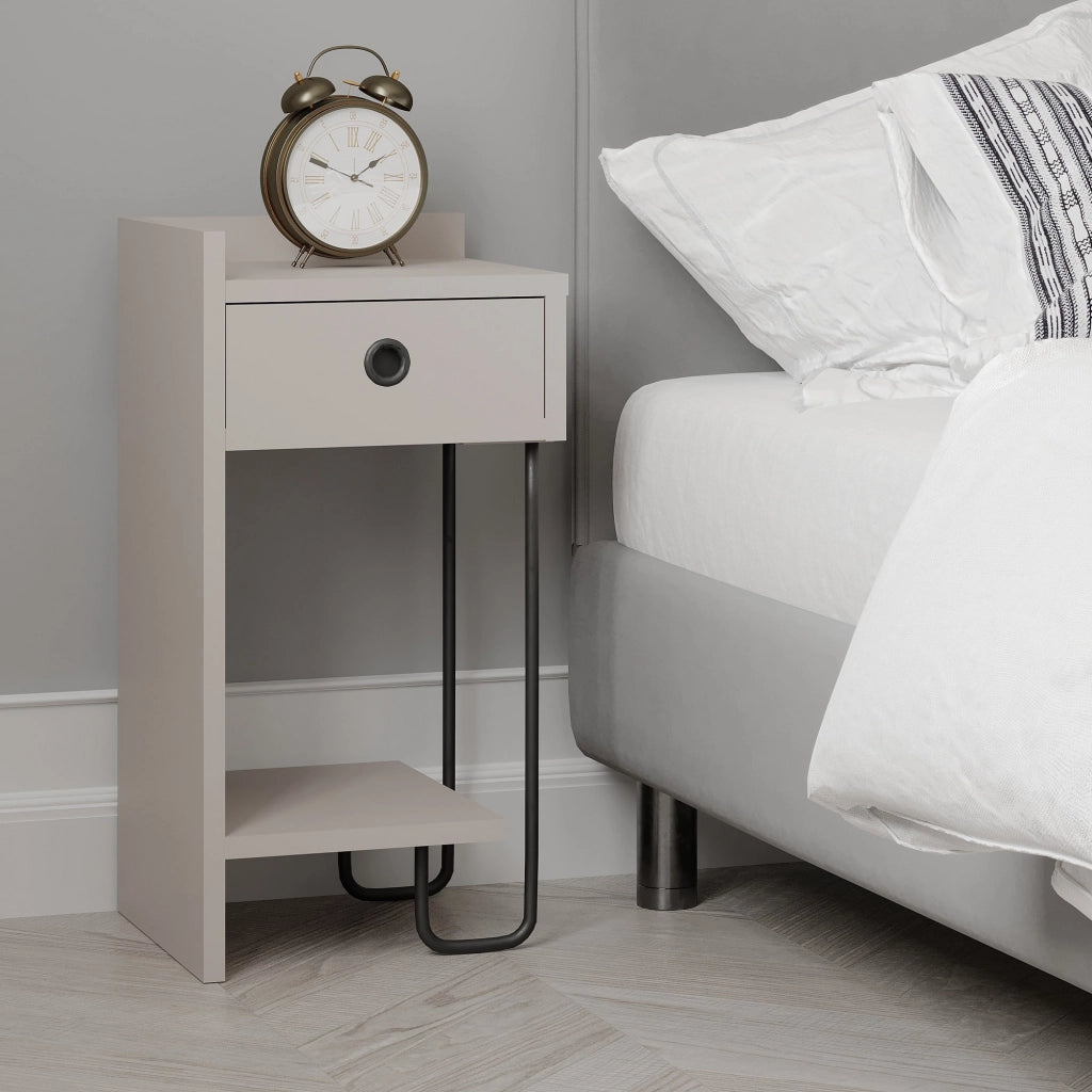 Comodino in legno "Sirius" - 32 x 30 x 61 cm - Marrone moka chiaro