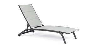 Lettino da Giardino Piscina con Ruote Prendisole Reclinabile Alluminio Cleopas Tonalità: Antracite