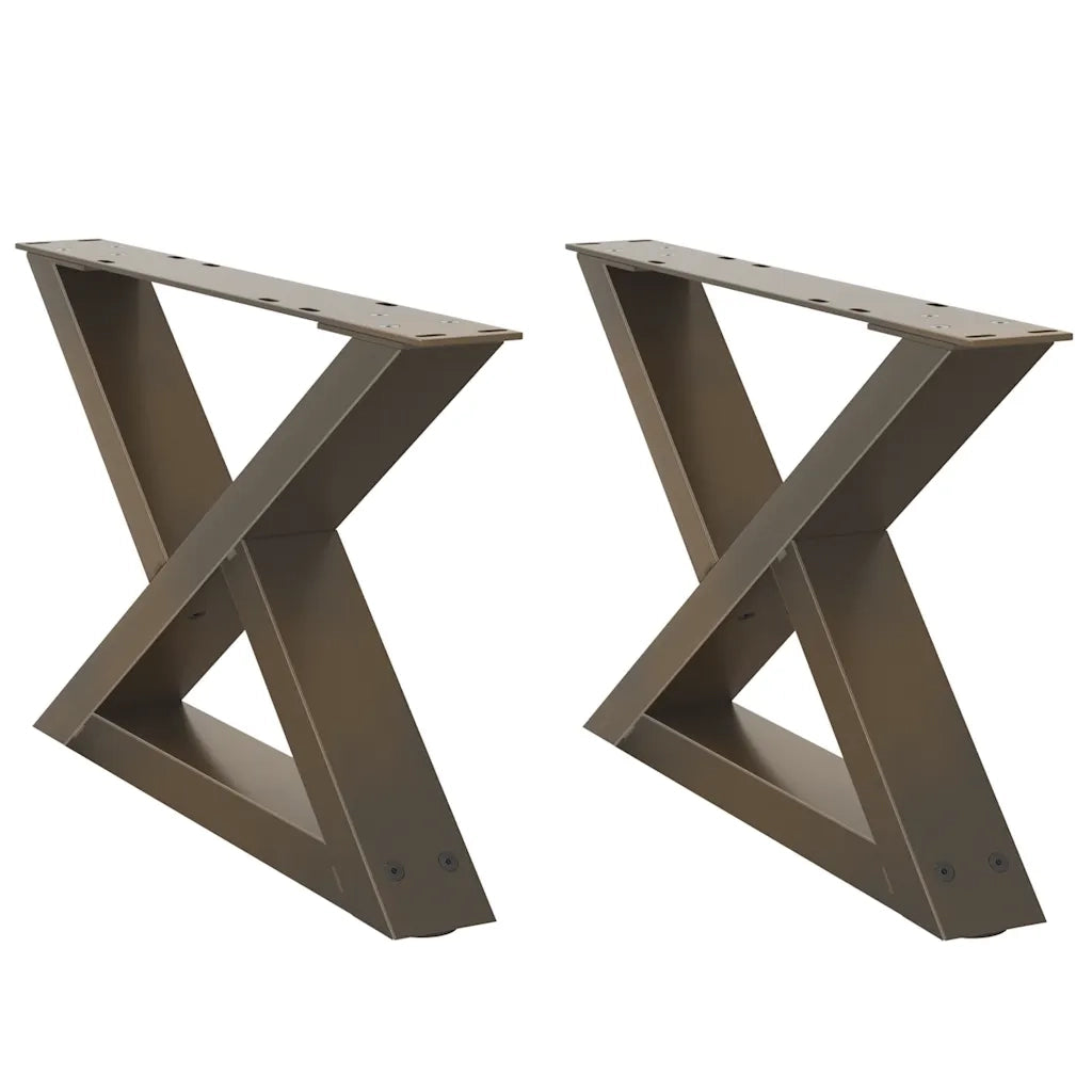 Gambe per Tavolino da Caffè 2 pz in Acciaio Naturale 50x(30-31,3) cm Acciaio 4012687