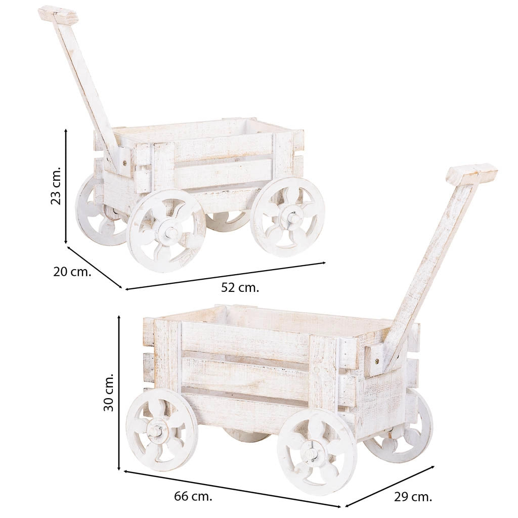 Carrello portavasi set 2 pezzi 66x29x30h-52x20x23h cm