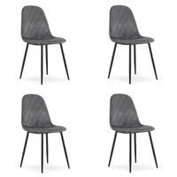 Set di 4 sedie Valora DAPI in velluto grigio scuro | resistenti | comode