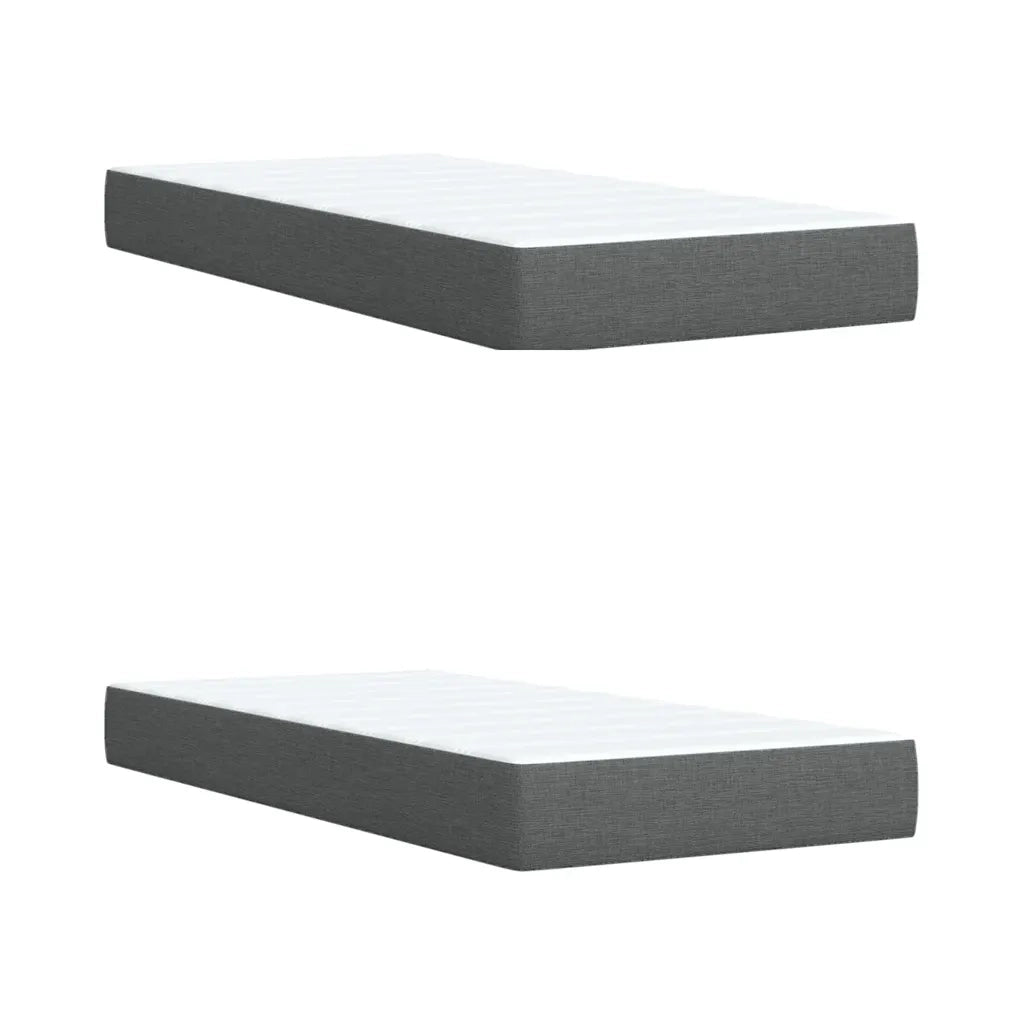 Giroletto a Molle con Materasso Grigio Scuro 200x200 cm Tessuto 3287190
