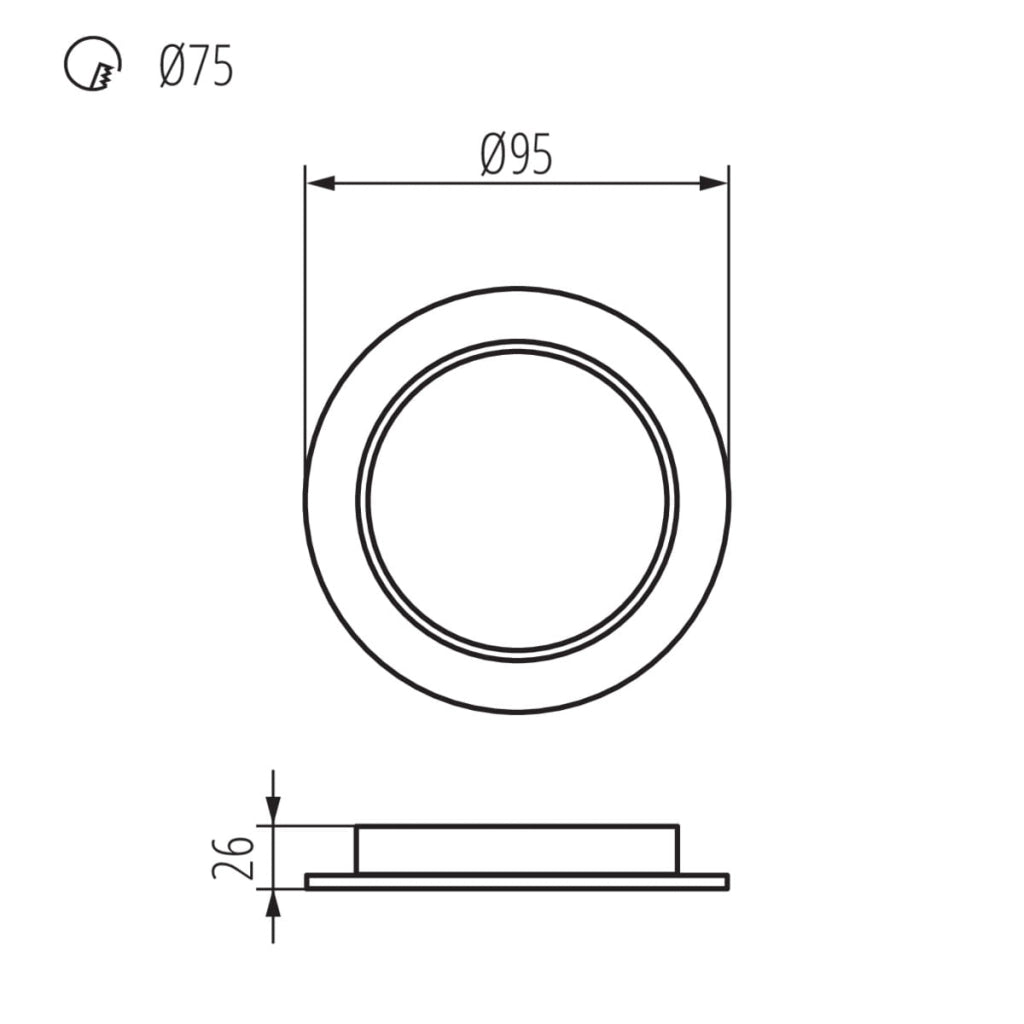 Faretto soffitto tondo TAVO LED 5W 4000K IP44 Kanlux