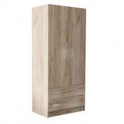 Armadio Olmo con 2 Ante e Due Cassetti POP, cm 80x52x180